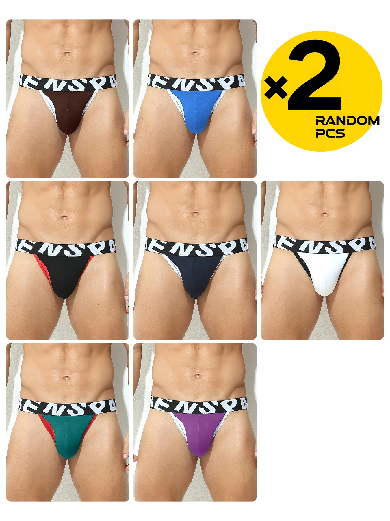 

Men's Underwear Men Sexy Briefs Jockstrap Pouch Cuecas Man Bamboo fiber Panties Thongs Mesh Underpants Gay Slip Homme Srting 2pc