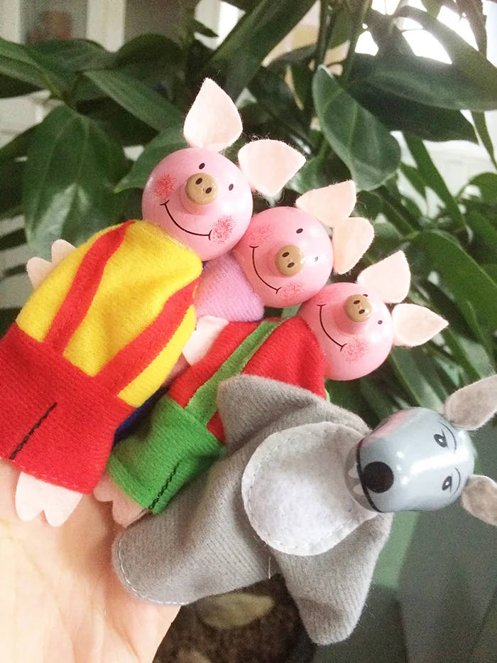 4 Stuks Pluche Drie Kleine Varkens En Wolf Kinderen Handpoppen Kinderen Vertellen Verhaal Speelgoed Vinger Poppen Van Hoge Kwaliteit Geschenken Gadgets