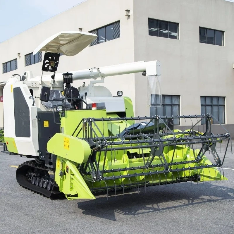 Tracked Grain Combine Harvester Customizable Header Width Matches Small Family Farms And Large Commercial Grain Plantations