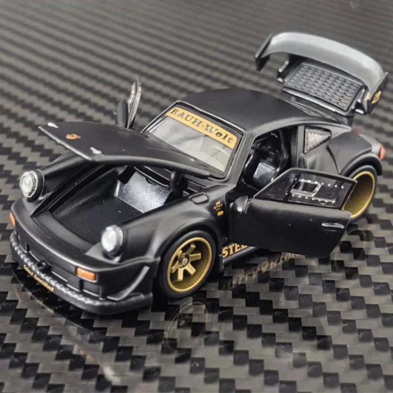 Modelo a Escala 1:64 del Porsche RWB 930 Stella Artois, Edición Limitada de 1999 Piezas, con Figura, Puertas Abribles de Aleación, Juguete para Niños, Regalo