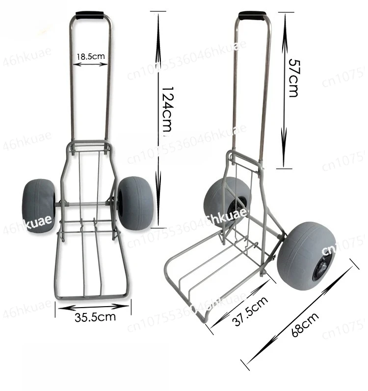 With 12-inch Large Beach Hoverwheels Sunshine Coast Steel Fishing Cart