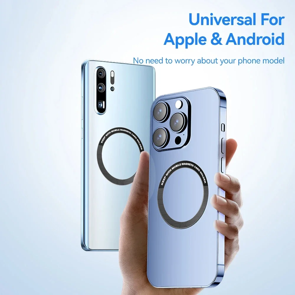 iPhone 16 15 14 13 12 Pro Max Plus 용 5PCS 자기 금속 링 Samsung Xiaomi 무선 충전 플레이트 용 MagSafe 자석 용