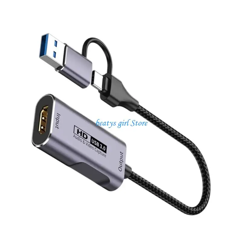 C7AB Aluminum Alloy HDTV Video Captures Grabbers 4K60Hz USB3.0 Interfaces for Streaming