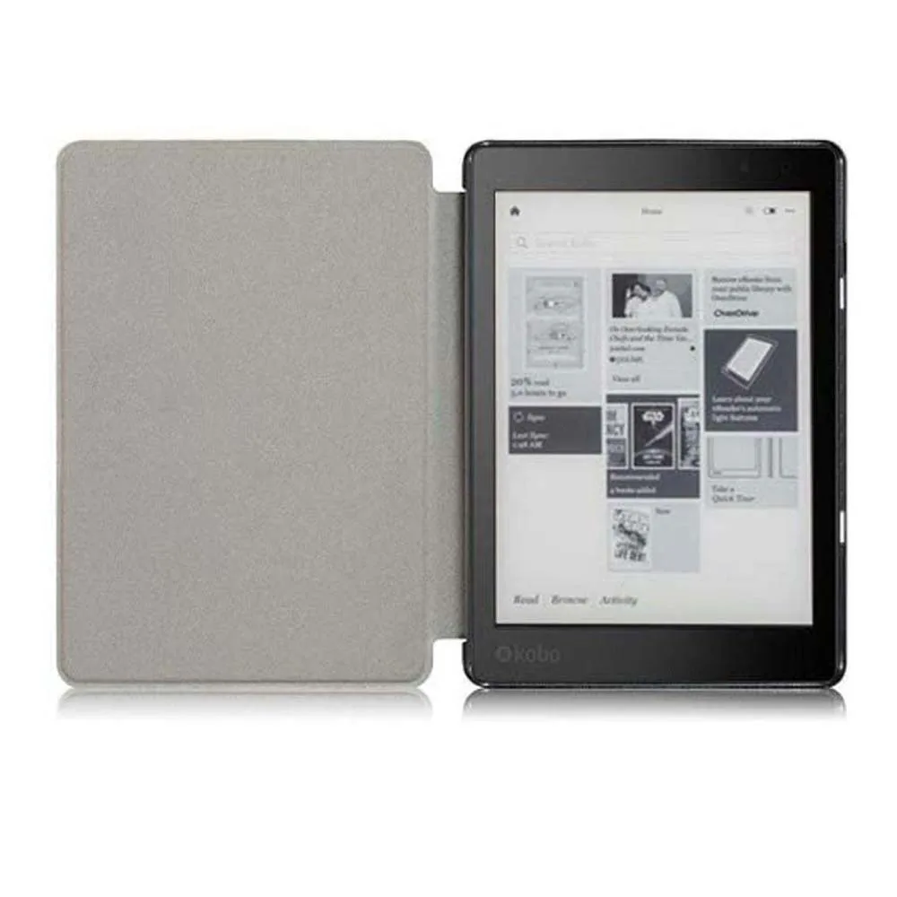 Étui pour liseuse Kobo Aura H2O Edition 2 (modèle:N867) de 6,8 pouces, housse de protection rigide en cuir portable ultra-mince