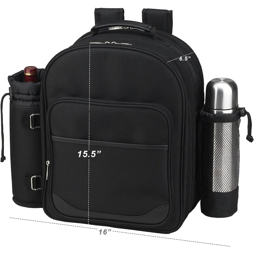 Equipped 2 Person Picnic Backpack with Coffee Service, Cooler & Insulated Wine Holder - Designed & Assembled in the USA