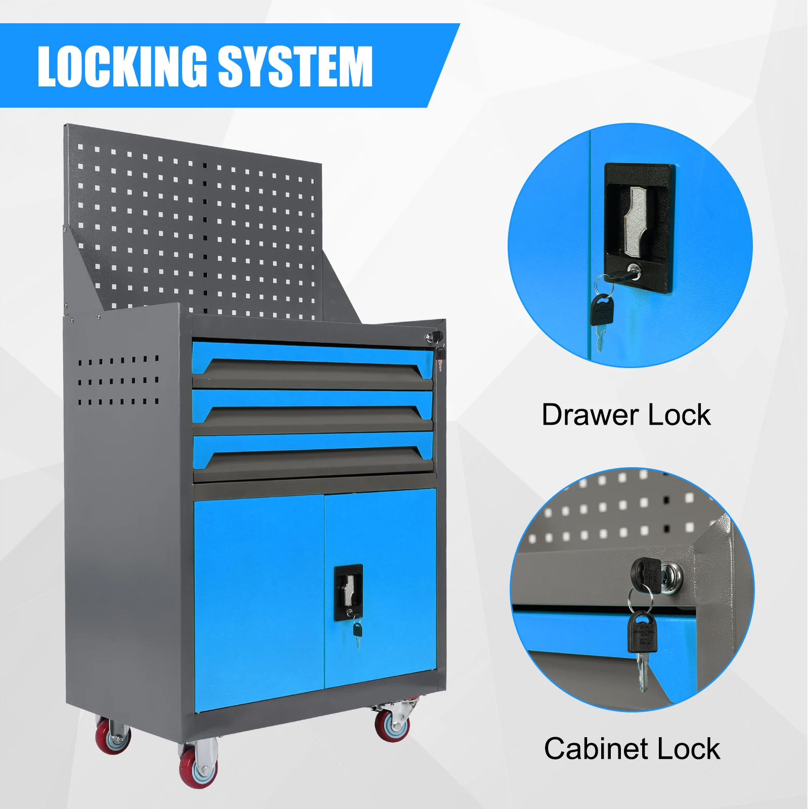 

Mobile Tool Cart with Drawers Rolling Tool Cart for Workshop Warehouse Garage