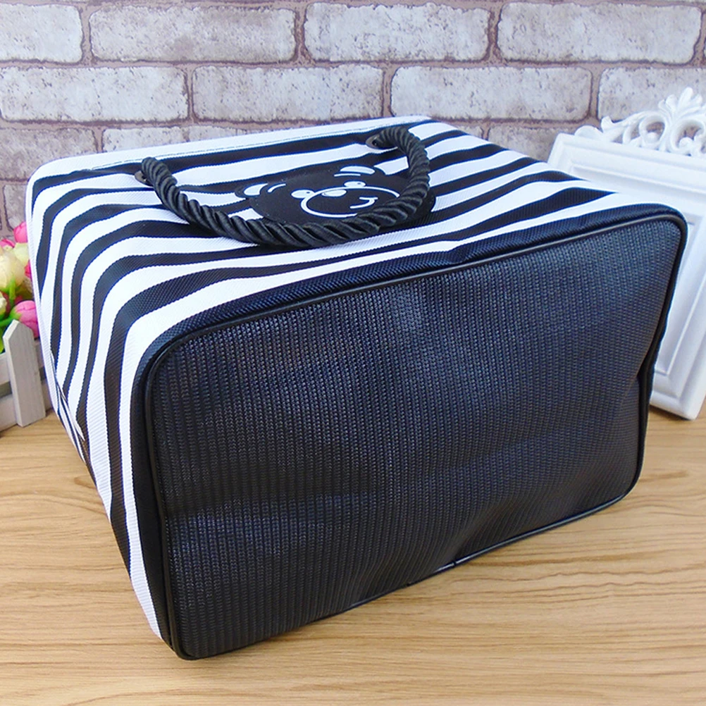 

Waterproof Bath Shower Portable Foldable Toiletry Organizer High Capacity Durable Tote Travel Fitness Swimming Black