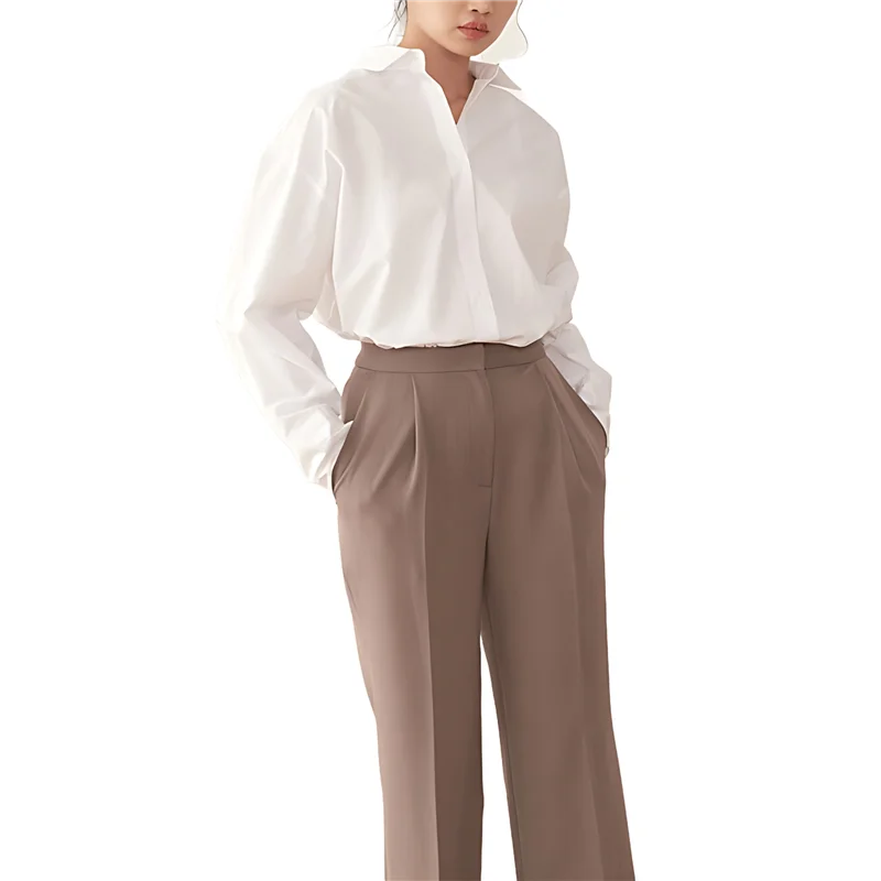 ABRT-Camisas informales para mujer, camisa de manga larga con botones, moda deportiva