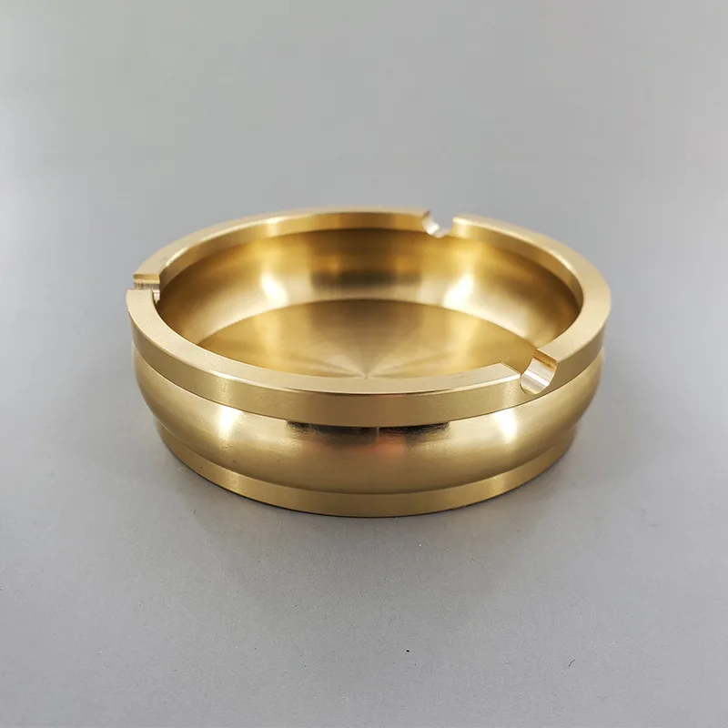 Portable Brass Ashtray Home Ashtray Office Hotel Ashtray Desktop Ornament Car Office Ashtray All Copper Solid Ashtray