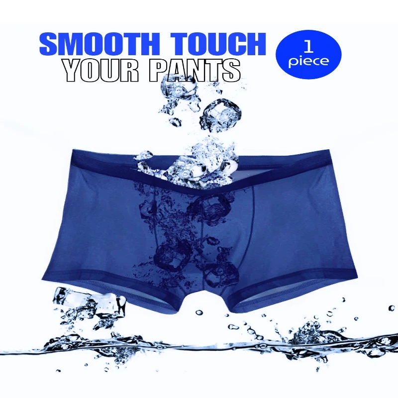 Men's Ice Silk Boxer Briefs Stretch Trunks Breathable Moisture Wicking Soft Underwear Random Color Sport Daily Home Casual Wear