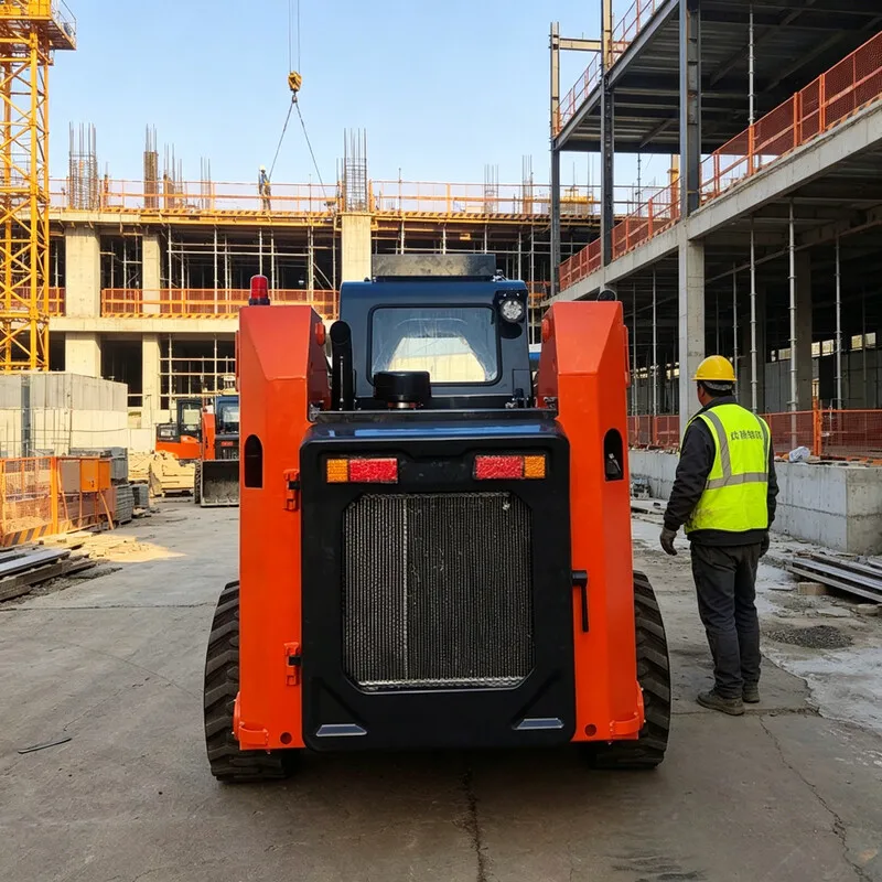 Customized Chinese Diesel Mini Skid Steer Loader 23HP Hydraulic Compact Earth Mover Pallet Fork Bucket Compatible Wholesale