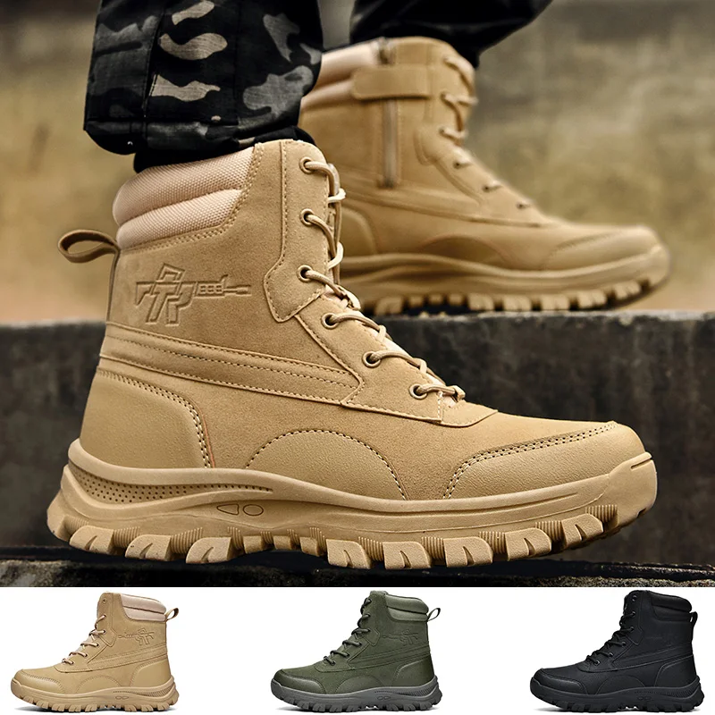 High Top Tactical Boots Men 2024 Special Force Military Boots Men With Side Zipper Outdoor Tactical Shoes Husband