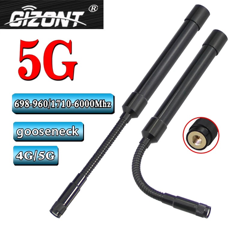 4G/5G all-band omnidirectional high-gain goose tube FRP antenna 698-960/ 1710-6000mhz SMA -J  SMA  male head gooseneck  Antenna