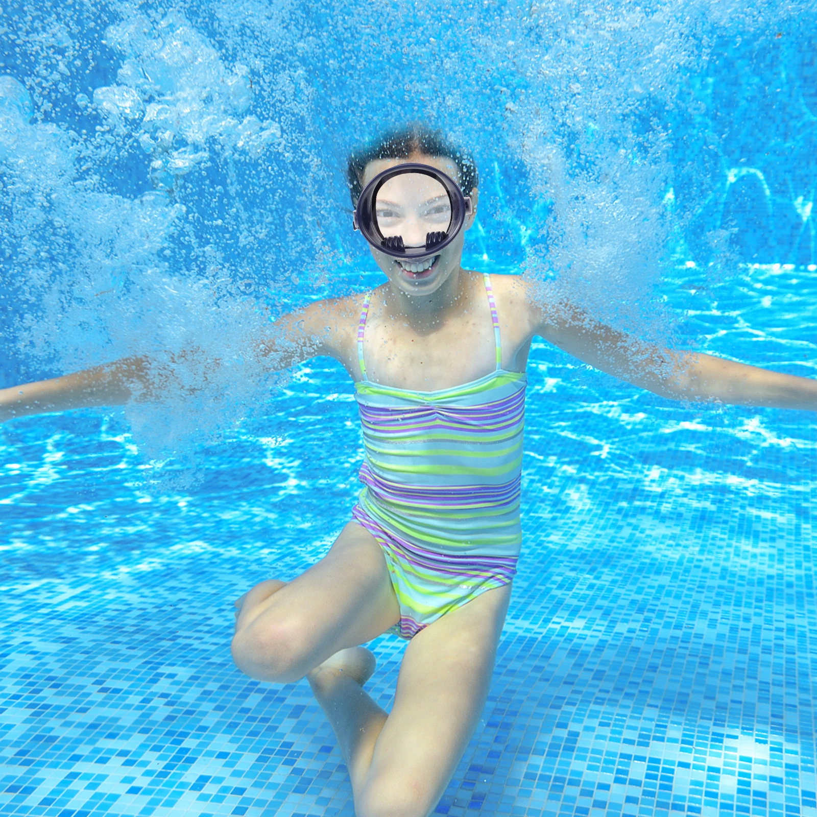 

Wide Field of View Diving Mirror Adult Goggles Swimming Liquid Silicone Lightweight Men Adults