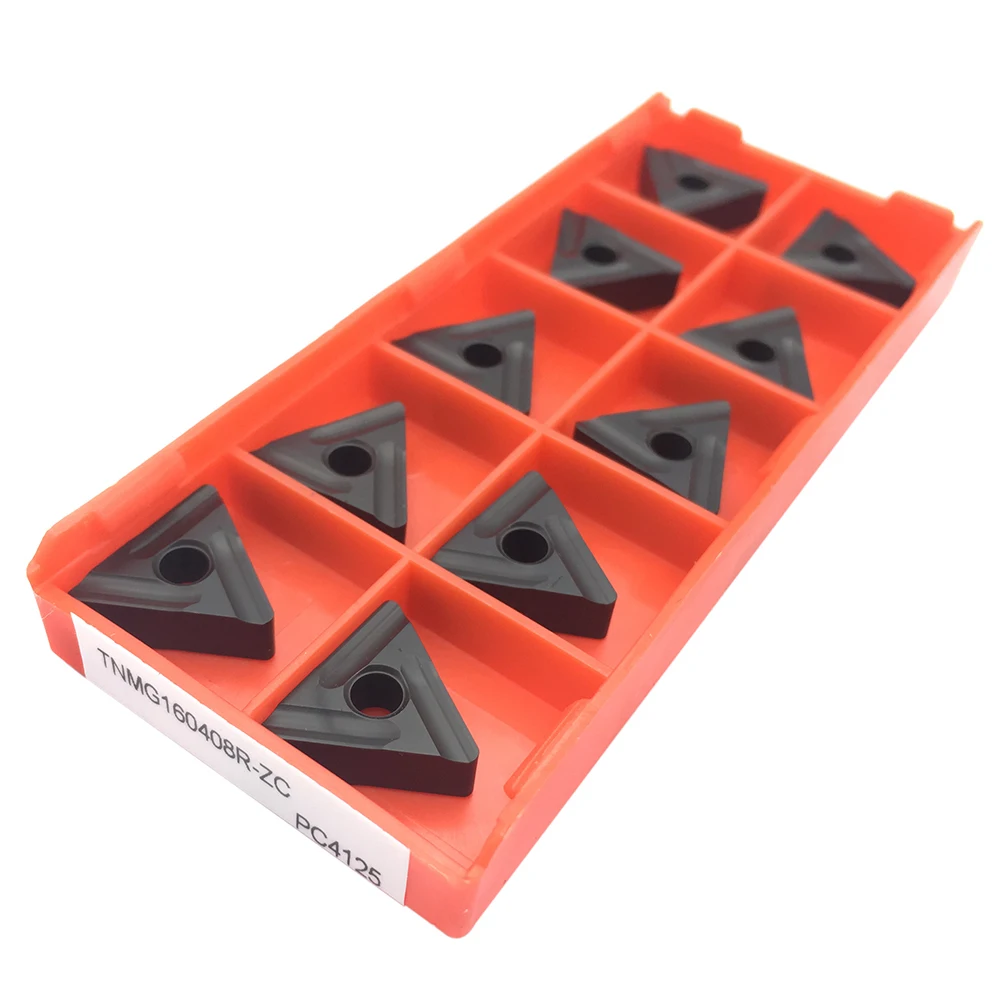 10 قطعة كربيد إدراج الخارجية تحول أداة نك مخرطة أداة للصلب TNMG160404 TNMG160408 R ZC PC4125 PC4025 PC4225