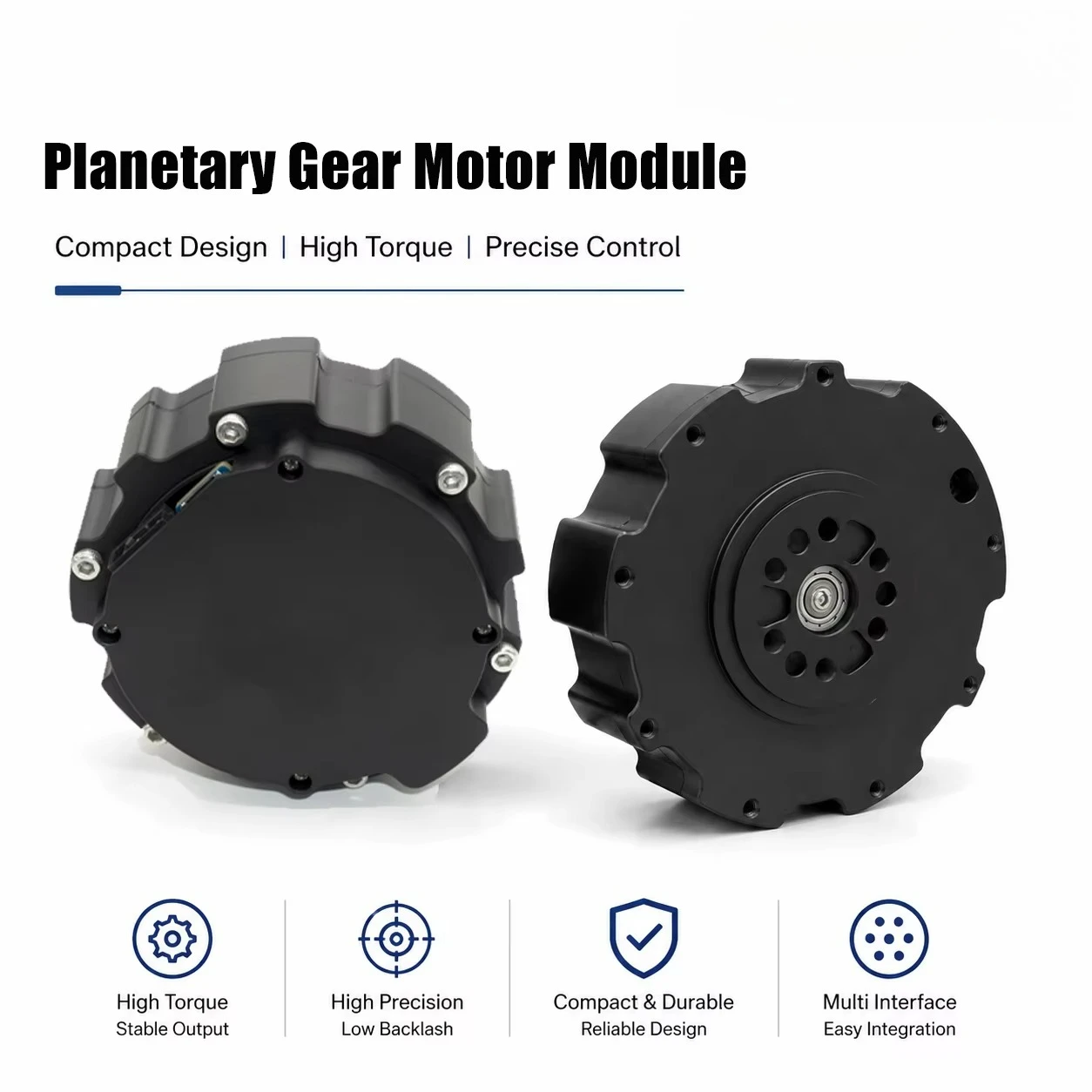 80Mm integrated gear motor module, built-in PCB driver, 310RPM, rated torque 6Nm, peak torque 18Nm, suitable for industrial