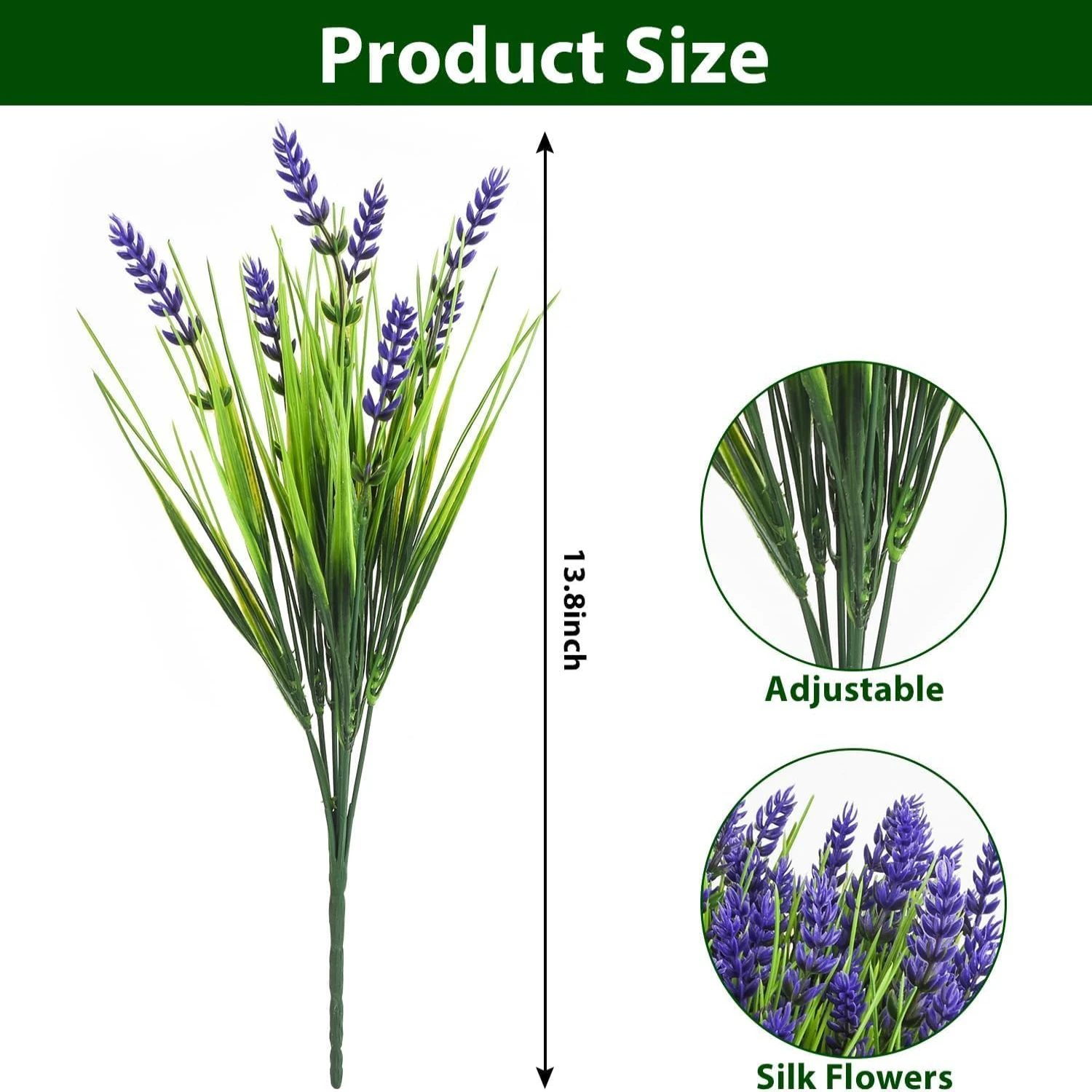 

Outdoor Artificial Greenery Lavender Fake Shrubs - UV Resistant, 20 PCS Faux Plants for Garden Outside Decor Fake succulents Ivy