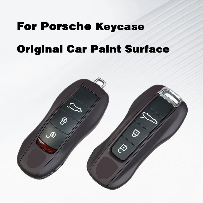 

Original Car Paint Surface Raspberry Purple Fob Remote Keys Case Cover Shell Replace For Porsche 911 Panamera Cayenne Macan 718