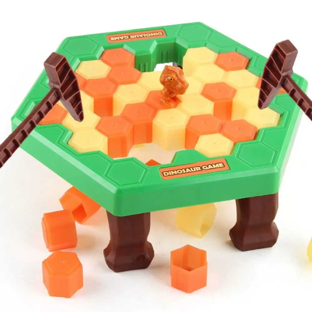 Block Board Game Dinosaur Ice Breaking Game Toy Green Funny Ice Cubes Balance Toy Plastic Animals Dinosaur Trap Toys Kids