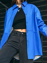 Chaqueta de cuero sintético para mujer, abrigo de manga larga de PU, moda Sexy, para primavera y otoño