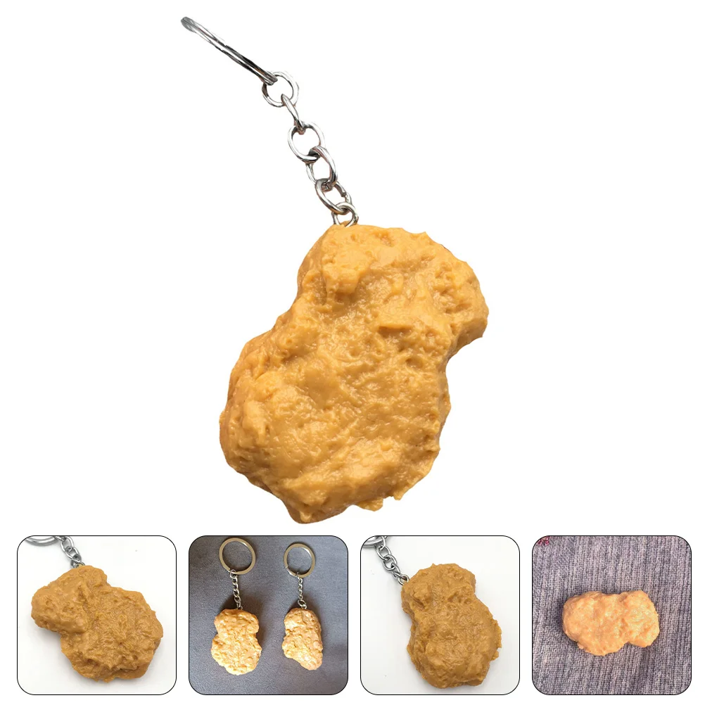 Chicken Keychain Fake Fired Purse Simulated Fried Food Pendant Car Locket Holder Student