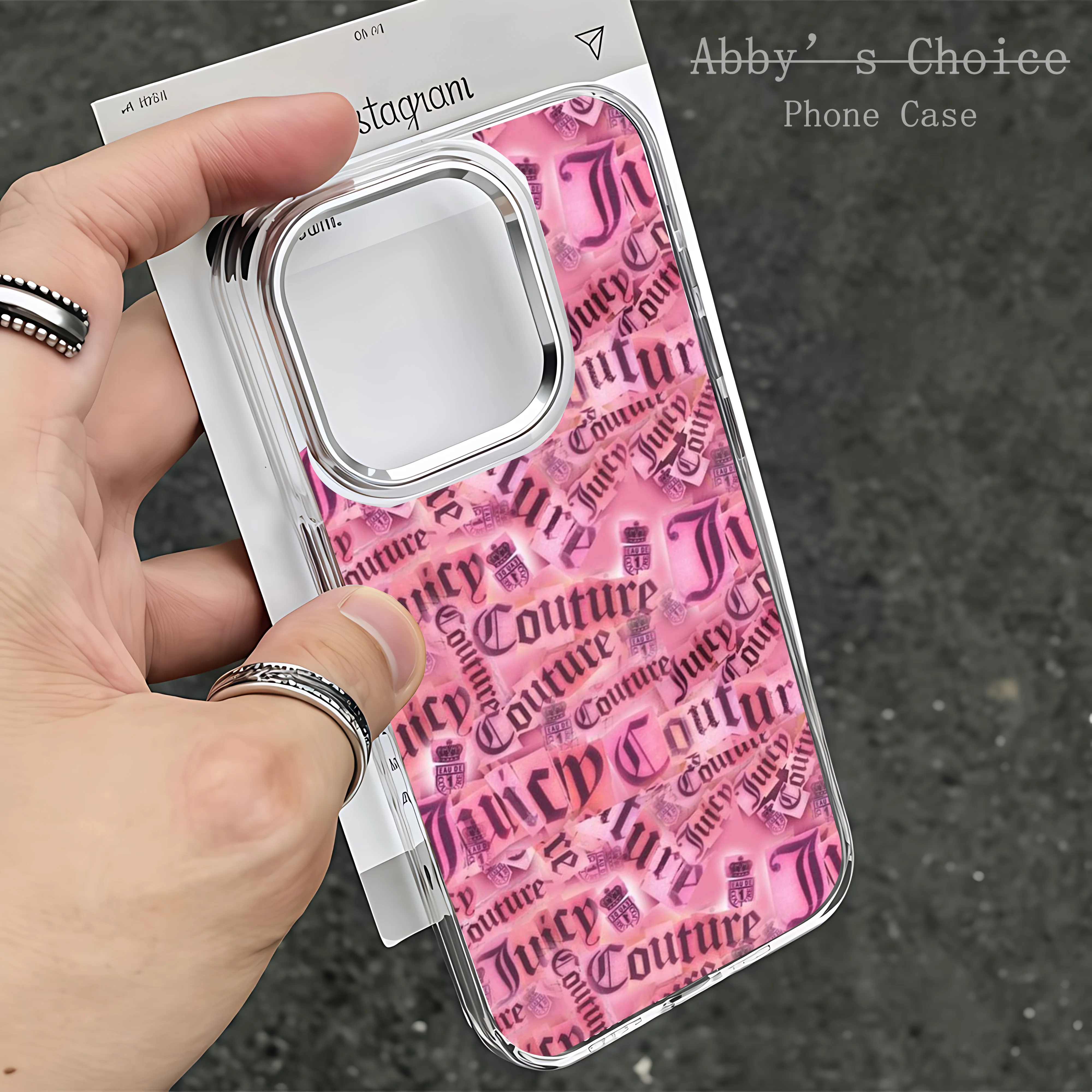 J-Juicy C-Couture Phone Case For iPhone 17 16e 16 15 14 13 12 11 mini Pro Max X XR XSMAX 8 7 Air Plus Transparent Soft Cover - náhled 2