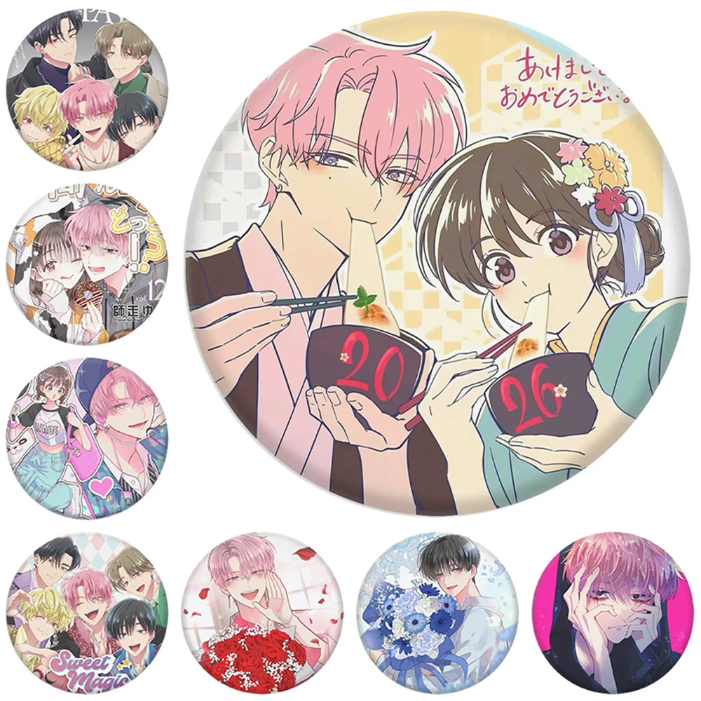 58mm Anime Tamon's B-Side Kinoshita Utage Tamon Fukuhara‌ Cosplay COSTUME Badge Pin SPTE Tinplate Brooch﻿ Prop Xmas Gilf