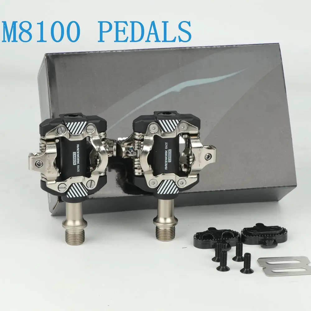 MTB Bike M8100 Carbon Pedal SPDING Self-locking XT Bicycle Clipless Pedal With Cleats Mountain Bike DU Bearing Pedals Bike Parts