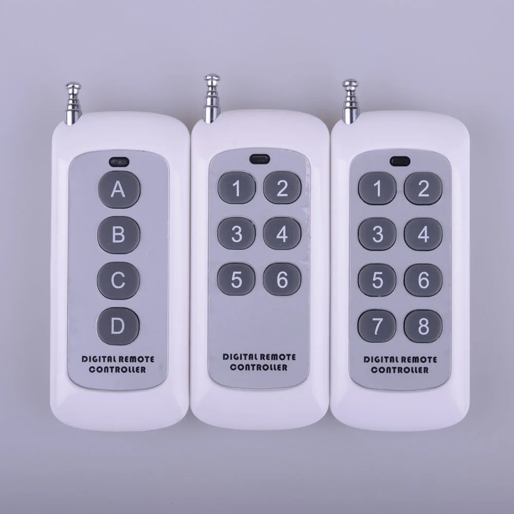 433Mhz Wireless RF Remote Control EV1527 Chip Transmitter 1 2 3 4 5 6 8 Keys Long Range For Smart Home Garage Door Opener