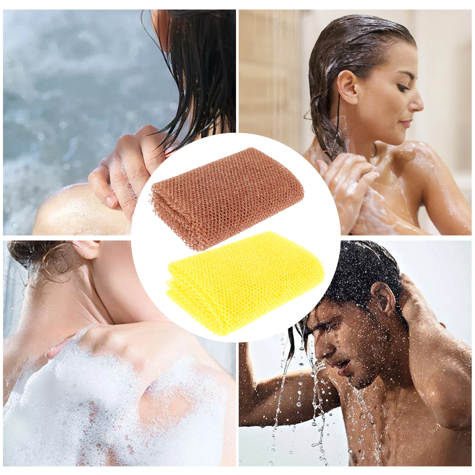 2-6Pcs Net Sponge 30x80cm Nylon Body Scrubber Stretchable Shower Sponge African Net Bath Body Exfoliating Long Net for Daily Use