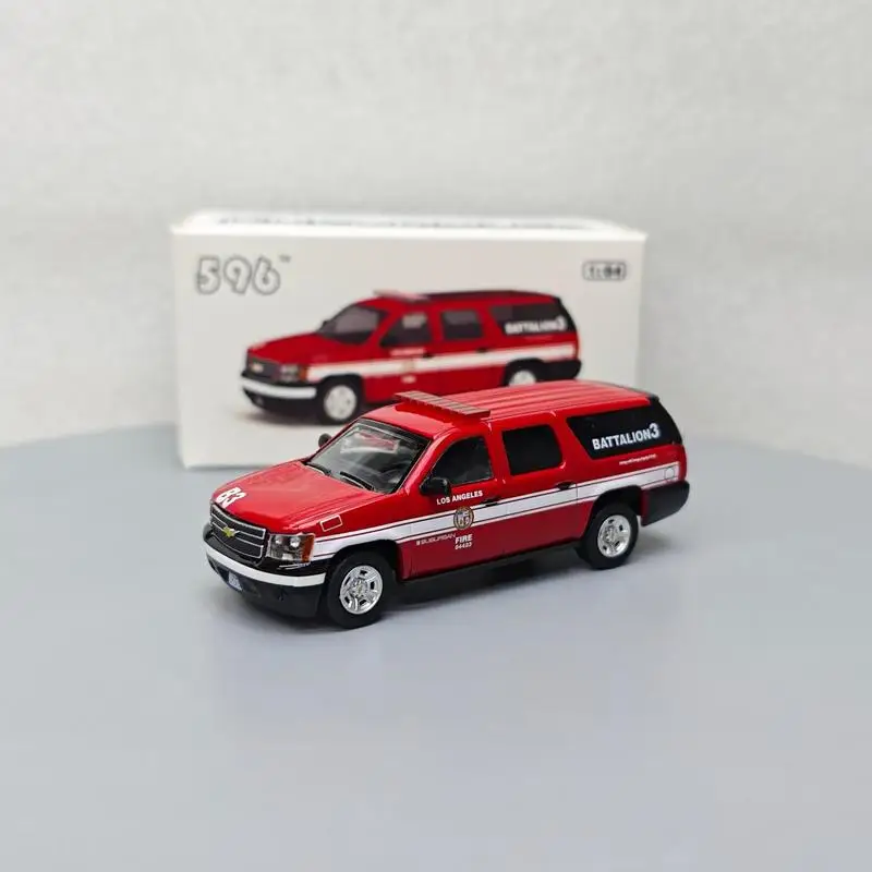 596 1:64 Diecast Alloy Emergency Vehicle Models Chevrolet Tahoe LAFD Ford Crown Victoria NYFD Suburban Los Angeles Fire SUV Toys