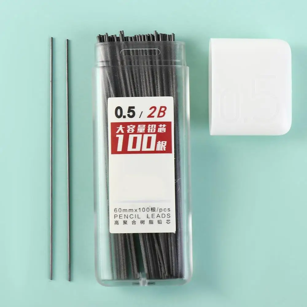 100Pcs Mechanical Pencil Leads 2B/HB Pencil Rod Automatic Pencil Core Refill Office School Art Sketch Drawing Supplies 0.5/0.7mm