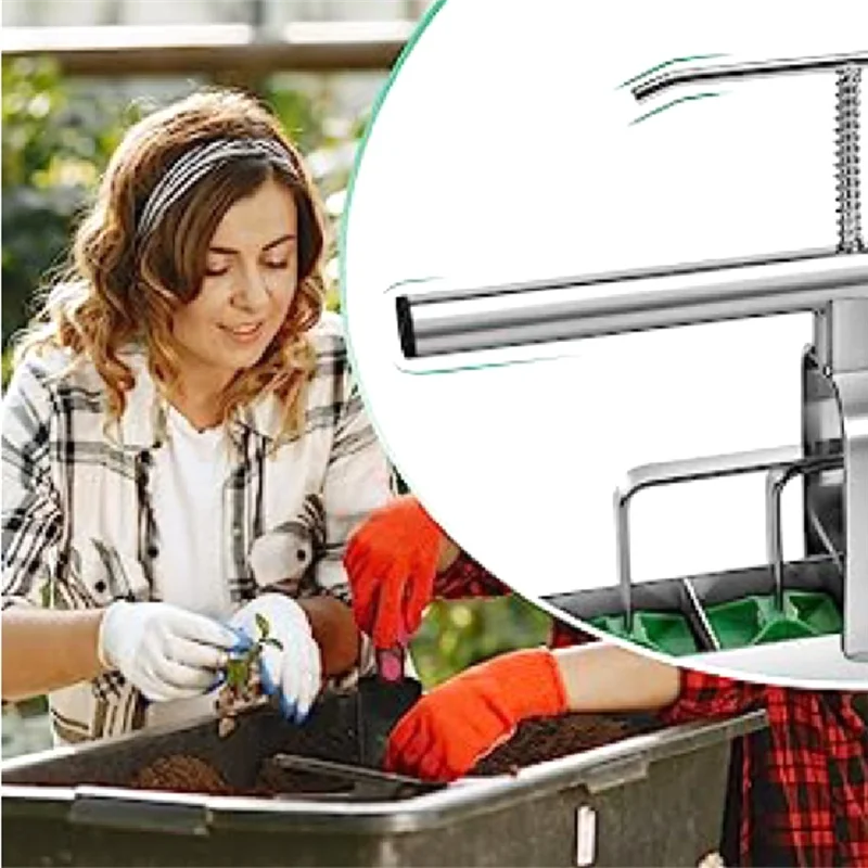 

1 PCS Soil Block Maker Soil Blocking Tool Handheld Soil Blocker Silver Steel For Garden Prep Seedling Soil Block Maker