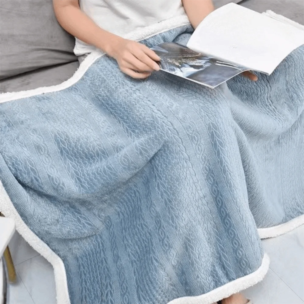 

Retro Double Layered Flannel Blanket Shawl Thicken With Buttons Warm Shawl Wrap Cloak Women Scarf Office