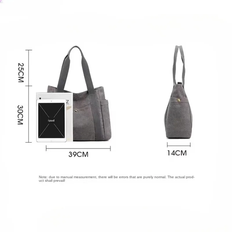 Urban Simplicity 2024 New Fashion Handheld Canvas Bag with Large Capacity One Shoulder Casual Portable Tote Bag