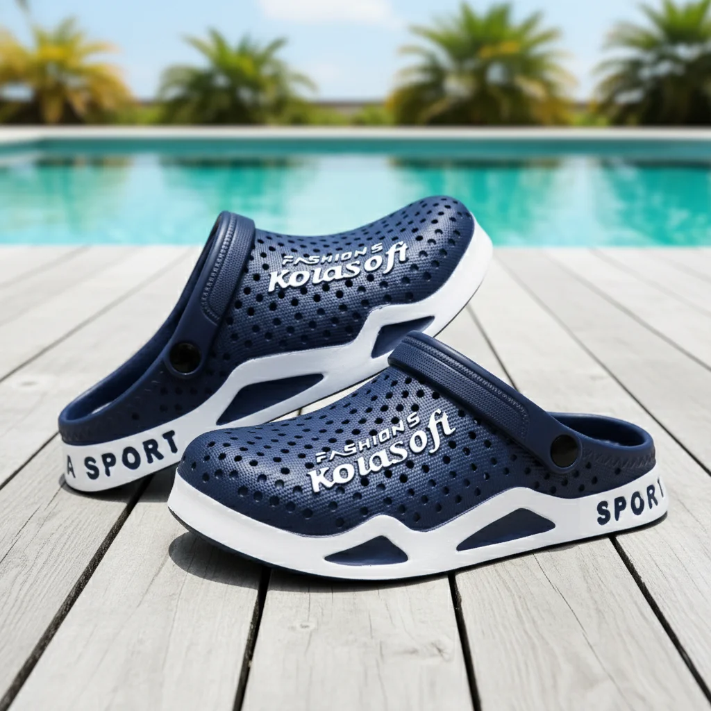

Summer Mens Comfortable Lightweight Slip Resistant Breathable Indoor Outdoor Eva Slide Sandals Garden Beach Clogs Sport