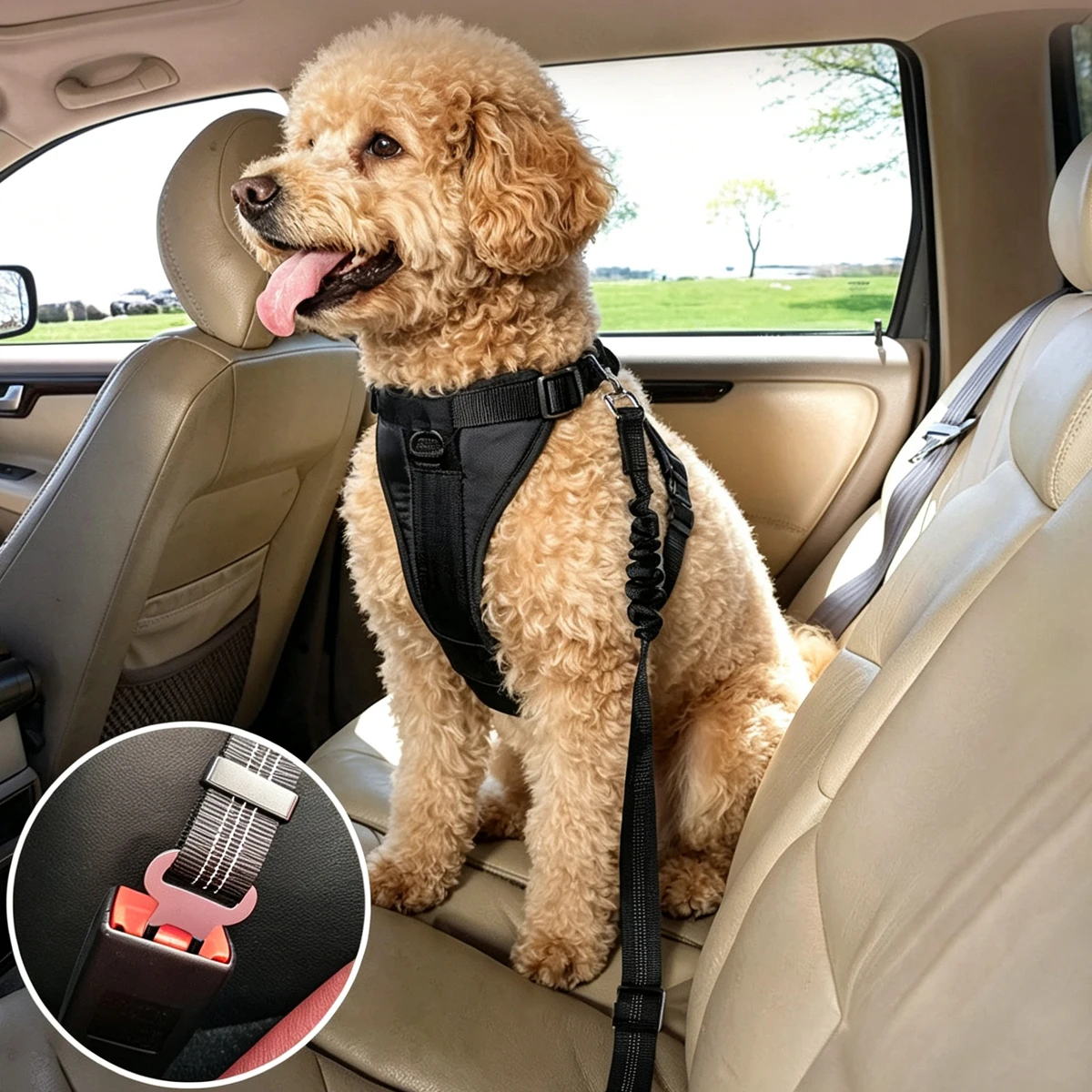 Adjustable Reflective Dog Car Safety Belt description 1