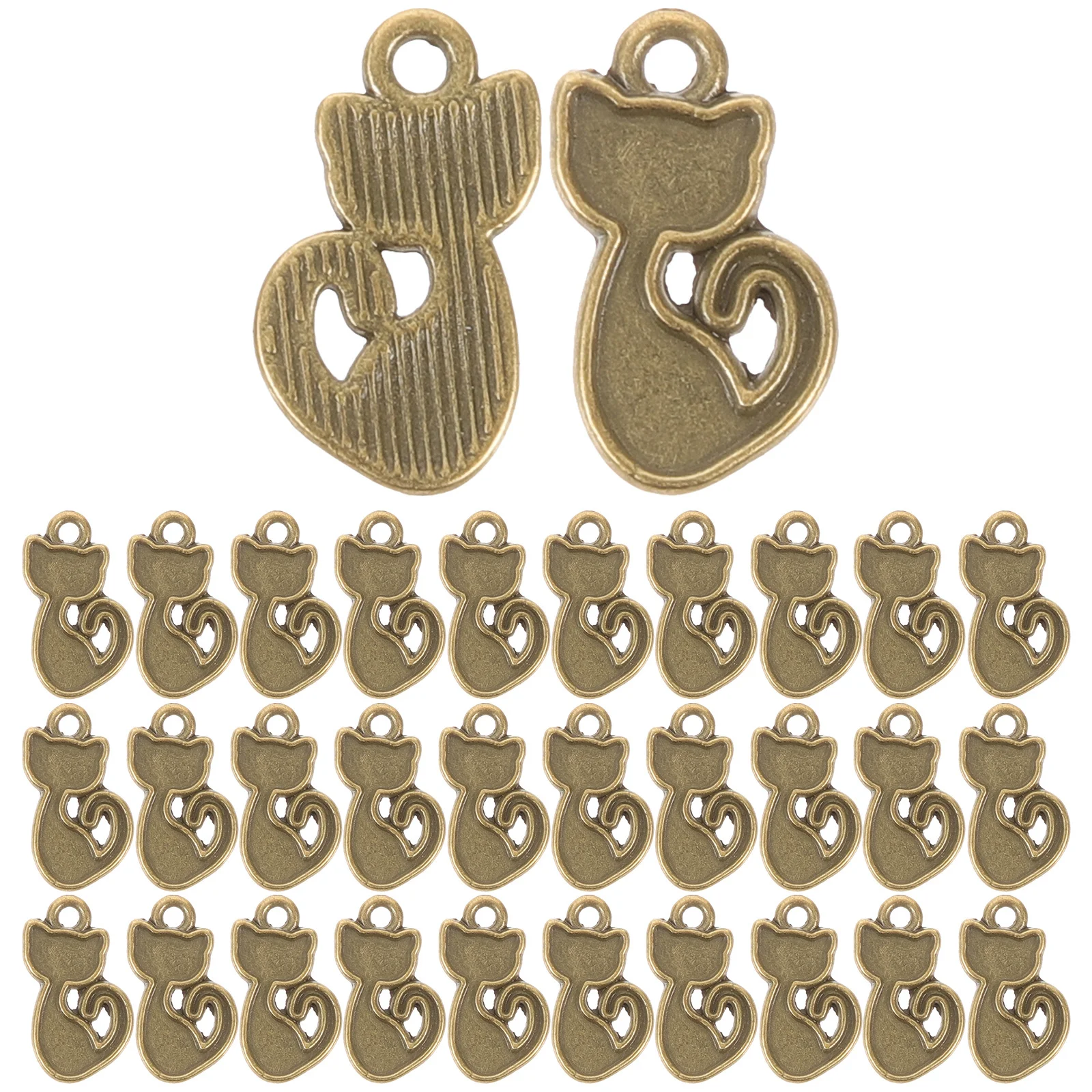 

100pcs Cat-Shaped Pendants For Diy Crafts Necklace Bracelet Accessories Hanging Cat Charms Jewelry Making Ornaments