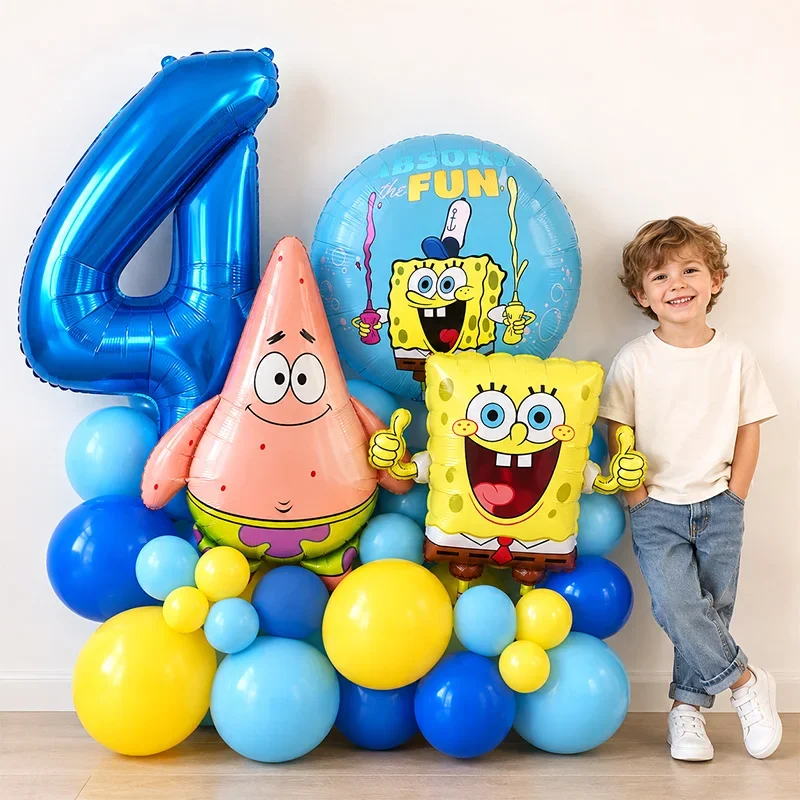 SpongeBob Birthday Party Decor Balloon Pack Patrick Star Set for Baby Shower Kids Party Wall Backdrop Decoration