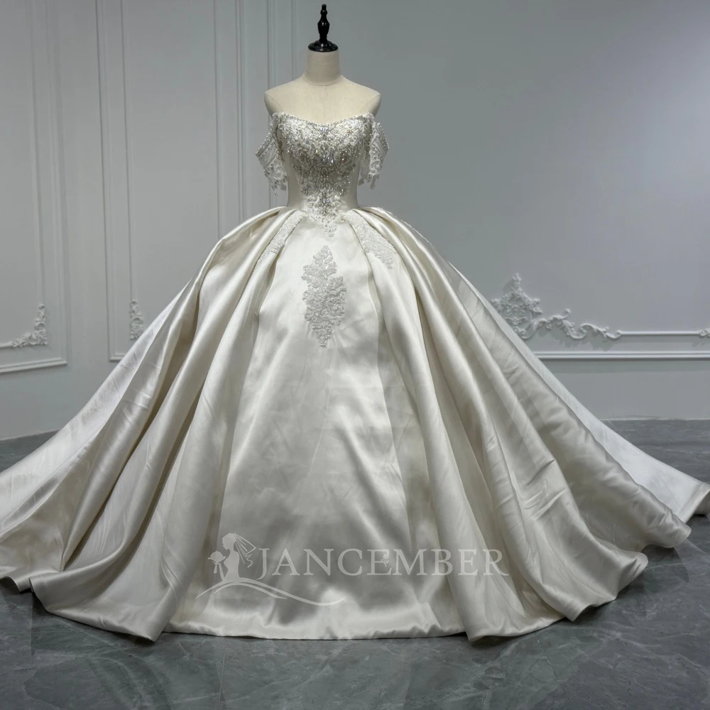 

Роскошное свадебное платье из органзы со съемными рукавами, бальное платье принцессы из бисера без бретелек, платье невесты по индивидуальному заказу, Vestido De Novia