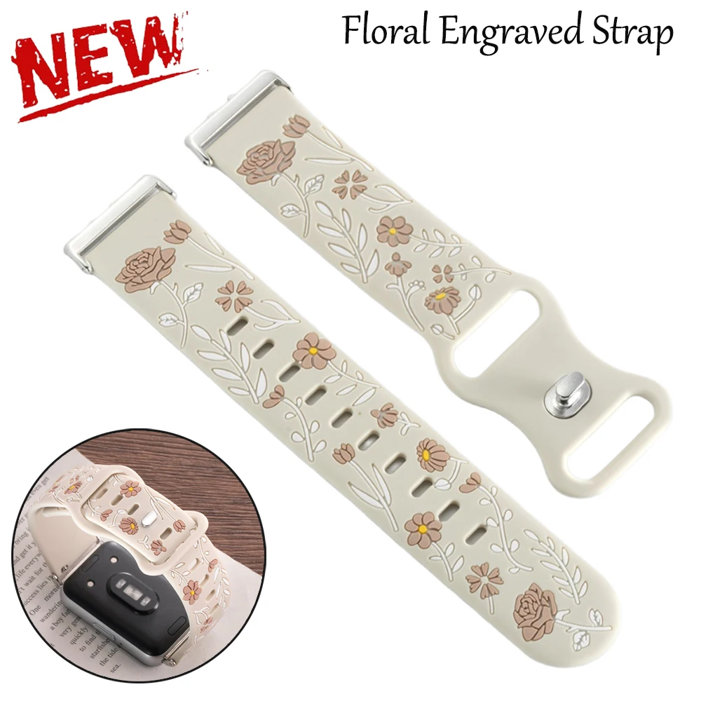 Prints Floral Strap for Samsung Galaxy Fit 3 Watch Band Cute Color Flowers Soft Silicone Strap  for Samsung Galaxy Fit 3