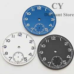 6498 Dial Black Blue White 37mm Watch Dial Green luminous Dial fit ETA 6498 Seagull ST3621 movement