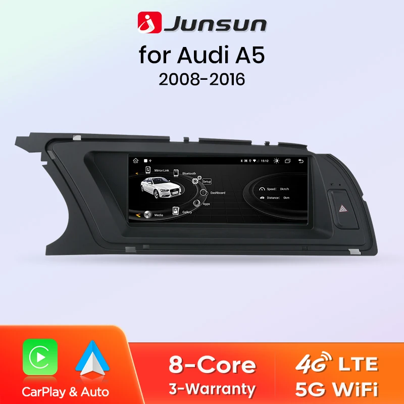 Junsun 4G WiFi Wireless CarPlay Andorid Auto Auto Radio Für Audi A5 2008-2016 Touch Intelligente System Stereo GPS Navi Autoradio