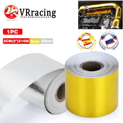 A Gold 2'' Thermal exhaust Tape Air Intake Heat Insulation Shield Wrap Reflective Heat Barrier Self Adhesive Engine 2 Inch 5/10M