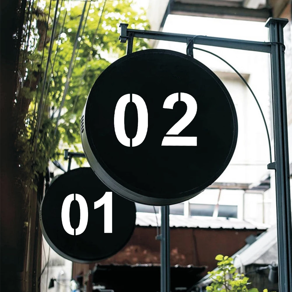 10pcs Hollow DIY Parking Painting Large Clear Cake 0 To 9 Number Stencil Address