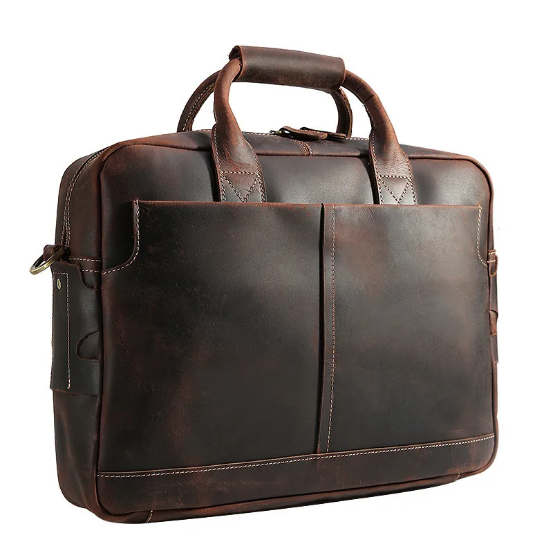 Maletín de negocios de cuero Retro para hombre, bolsos de gran capacidad, de 16 pulgadas bolso para portátil, bolsos de mensajero portátiles, novedad de 2024