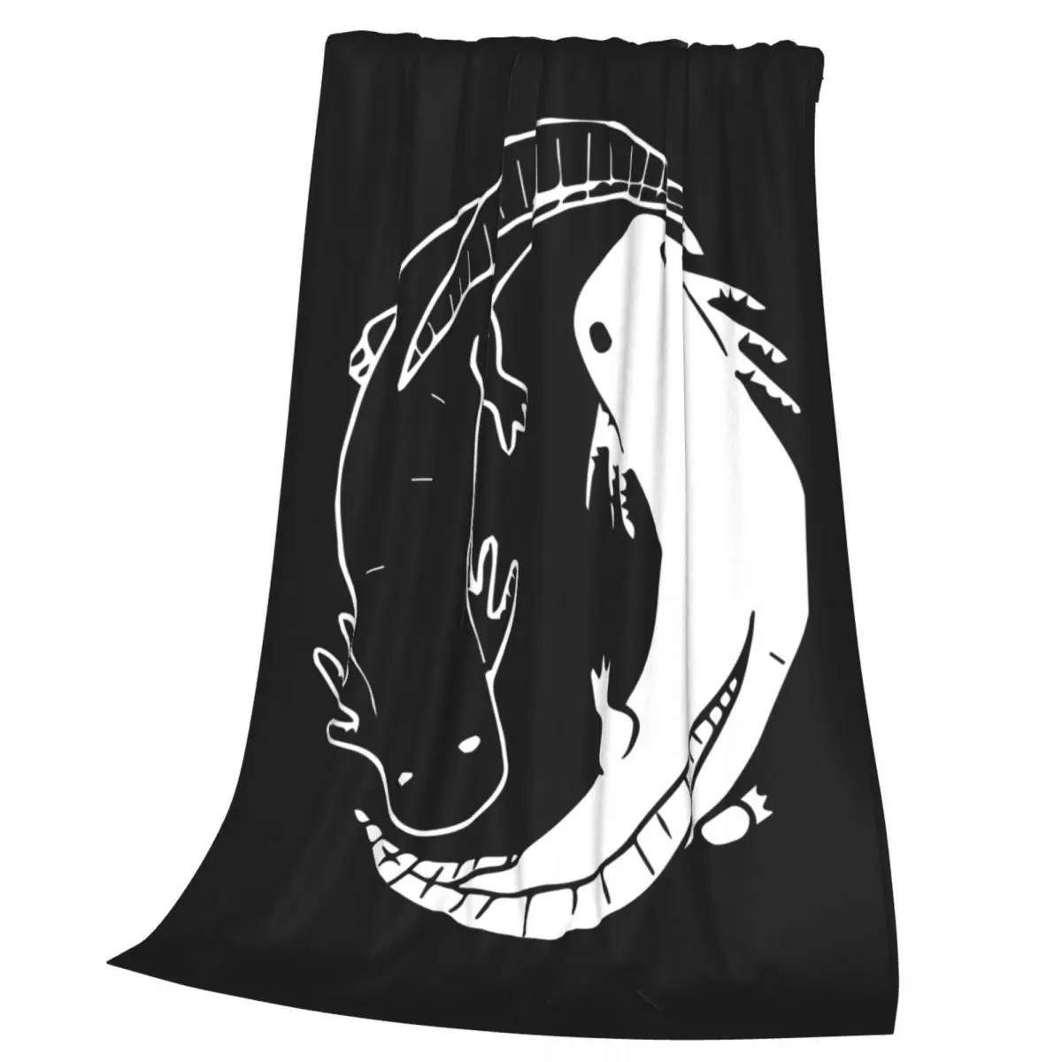 Axolotl Yin Yang Blankets Soft Warm Flannel Throw Blanket Cover for Bed Living room Picnic Travel Home Sofa
