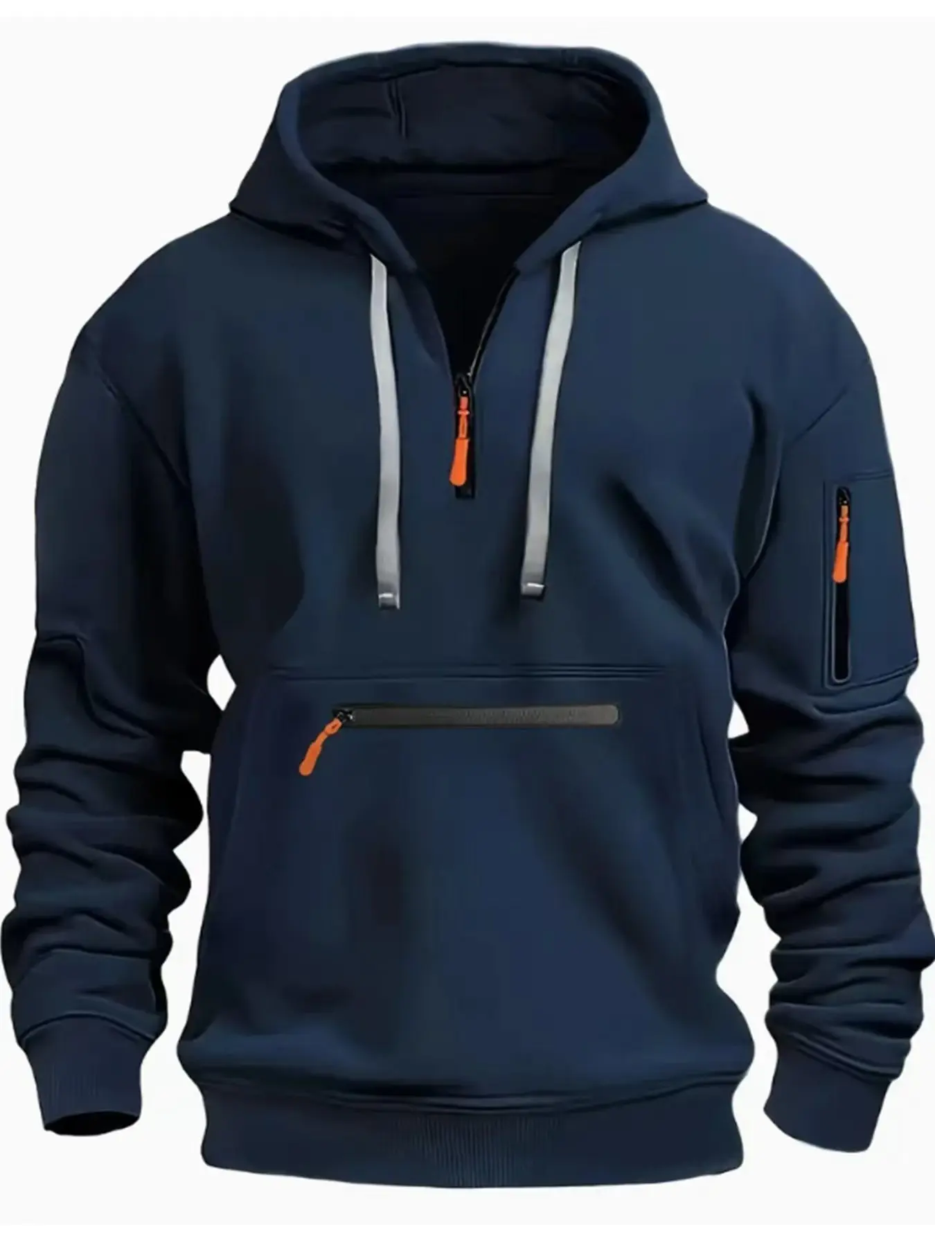 Men\'s new hoodie Hoodie arm zipper long sleeve Pullover trend hoodie daily outdoor men\'s outerwear Sports fashion hoodie