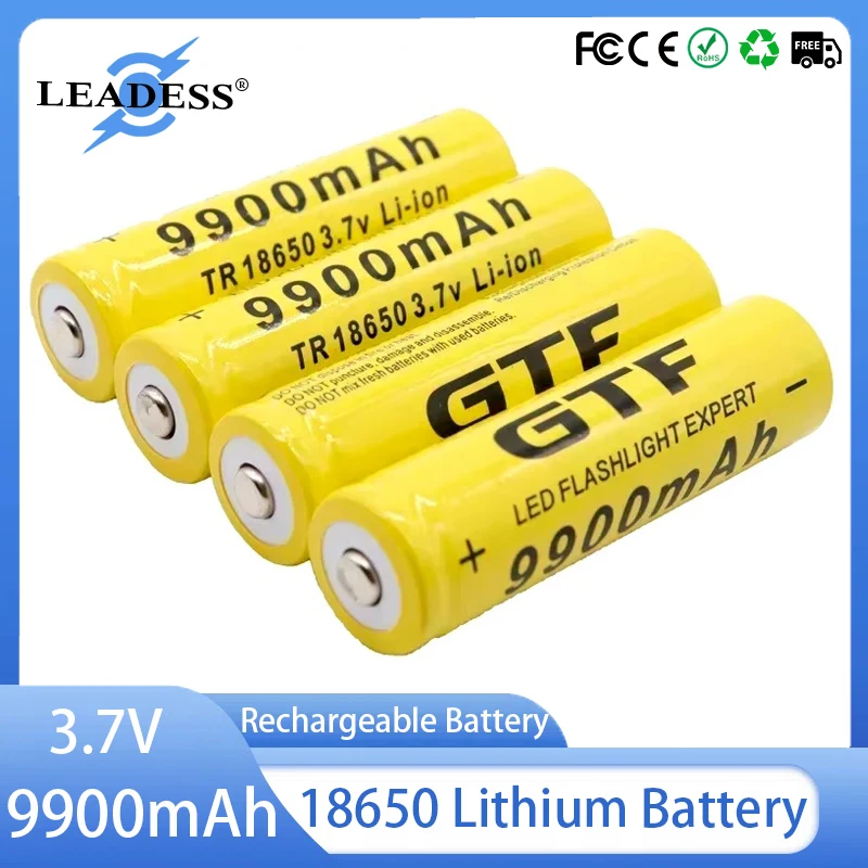 9900mAh wiederauf ladbarer Akku 3,7 V hochwertige Lithium batterie für LED-Taschenlampen-Taschenlampen-Schnell lade batterien