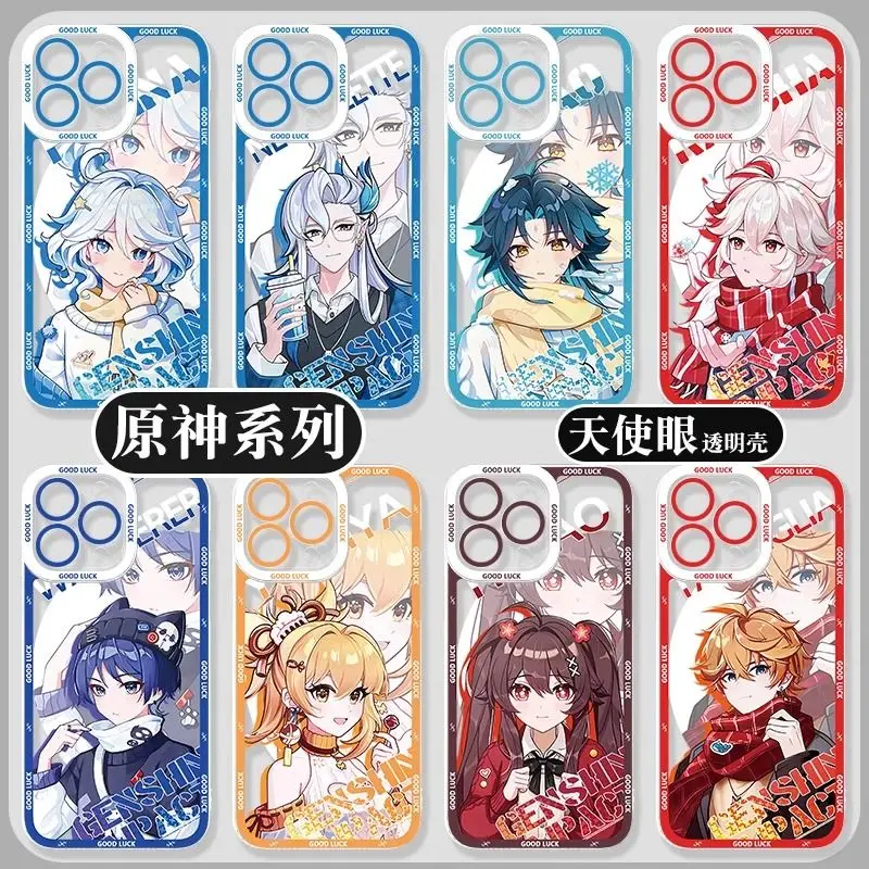 Game Anime Game Impact Neuvillette Wriothesley Exclusive Silicone Soft Cover For iPhone11-14Pro Cushion Shockproof Phone Case